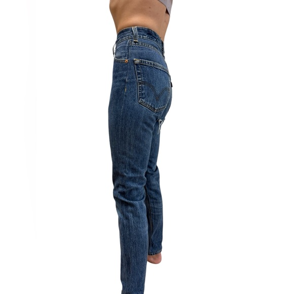 Levi's Redone 23" Button Fly Distressed Straight Leg Jeans - Picture 9 of 12